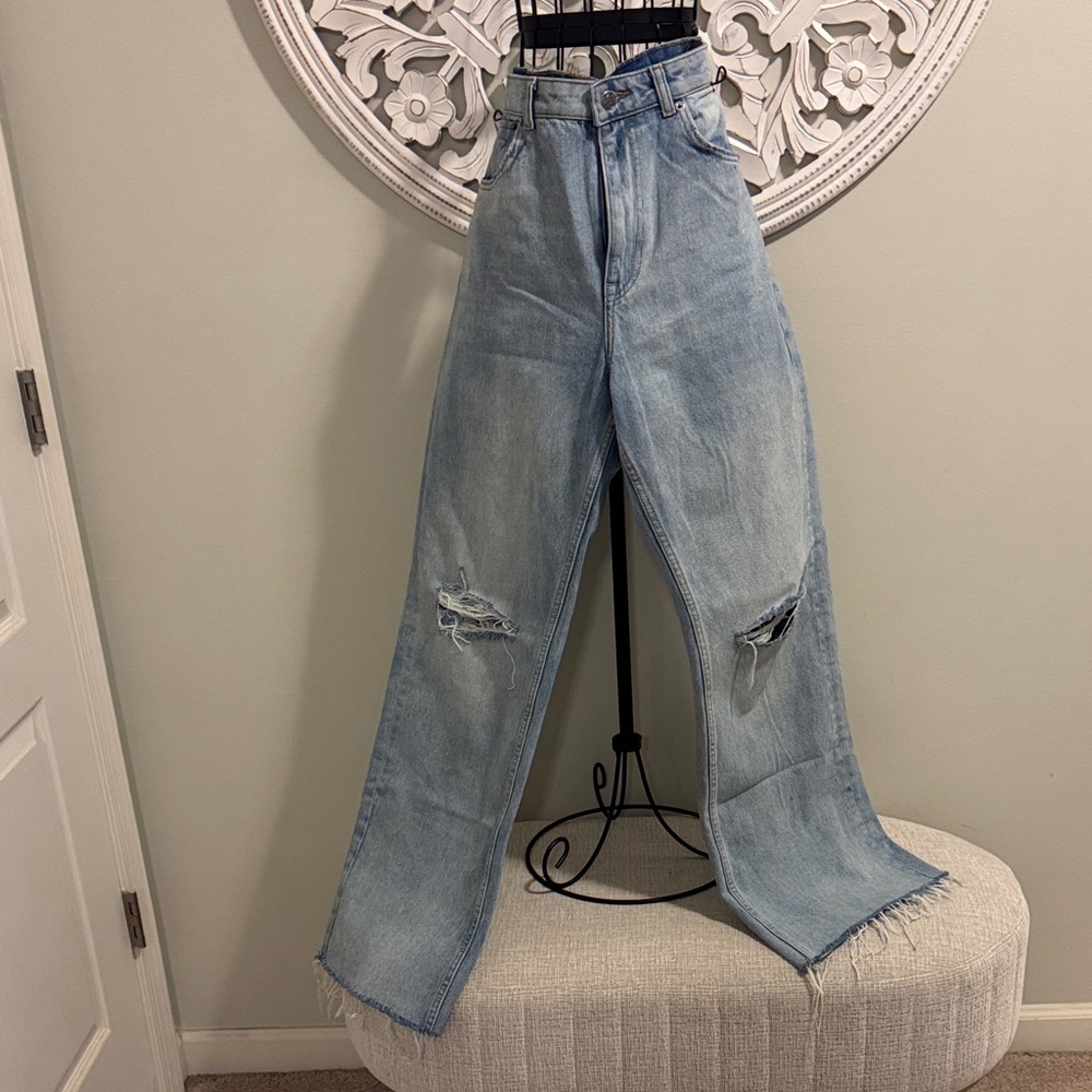 Zara Light Blue Flare Jeans
